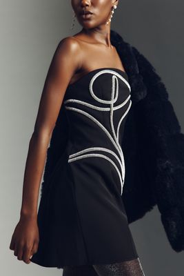 Significant Other Abbey Strapless Metallic Mini Dress