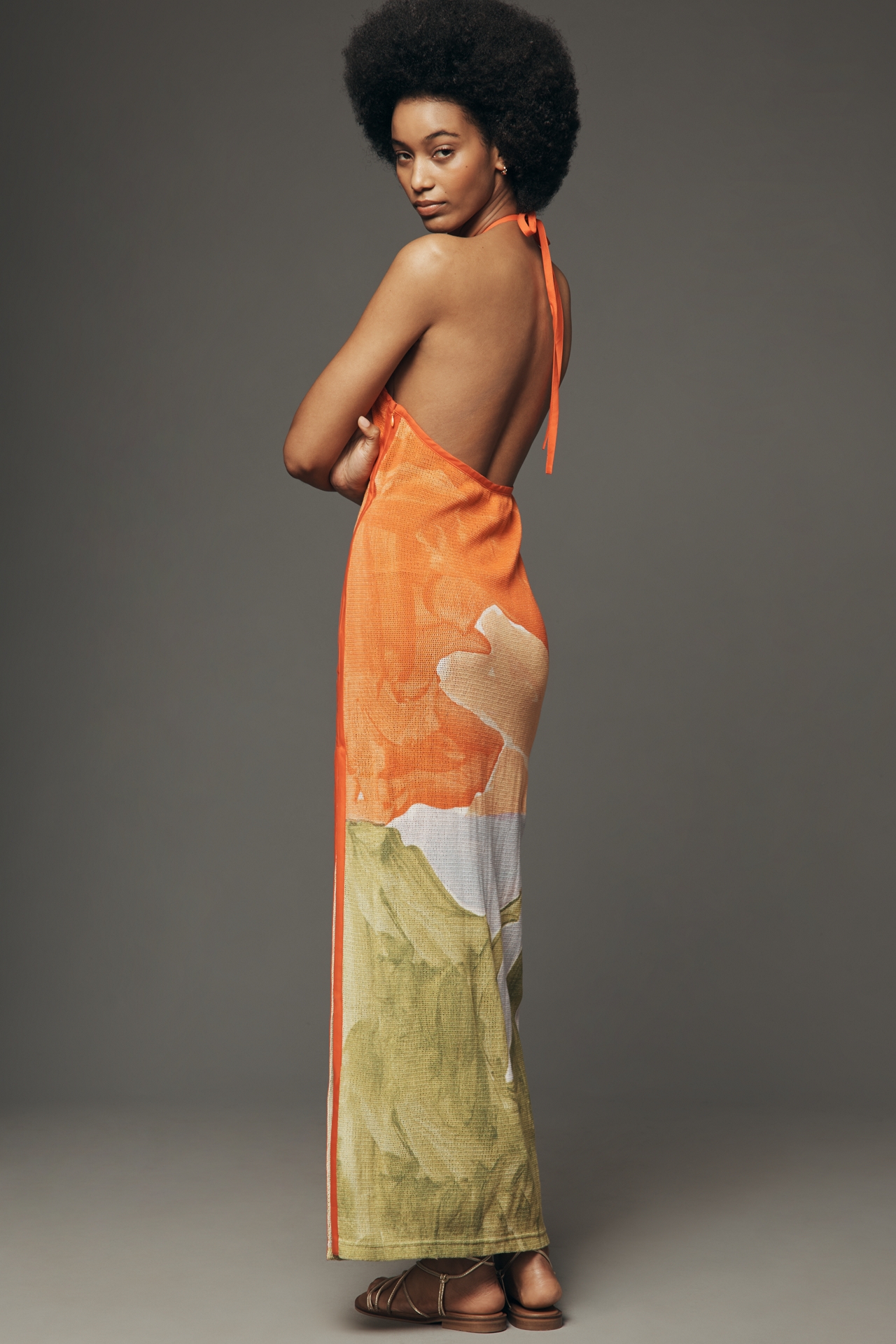 Significant Other Lulu Cotton Halter Maxi Dress