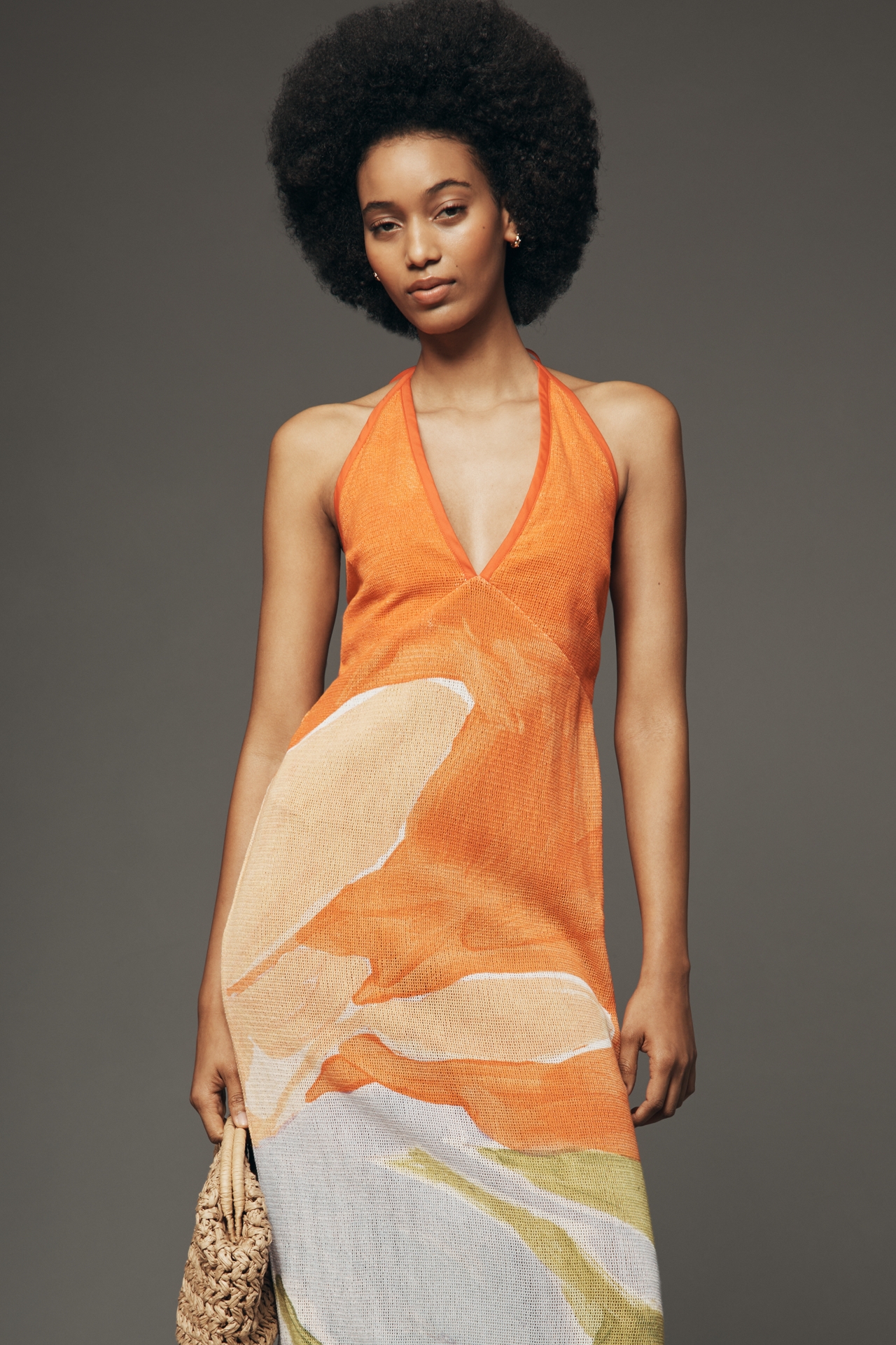 Significant Other Lulu Cotton Halter Maxi Dress