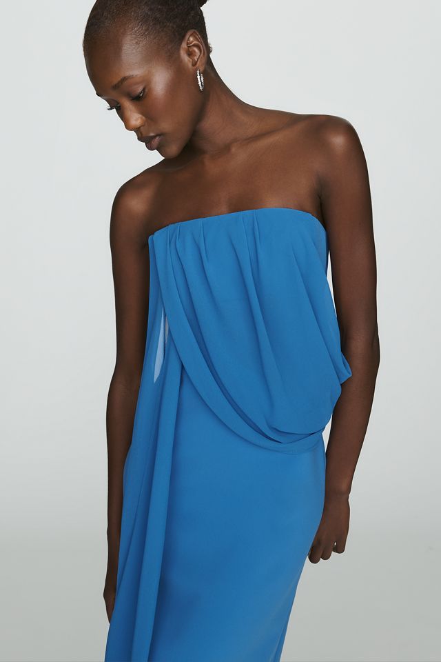Significant Other Edda Strapless Draped Midi Dress #2