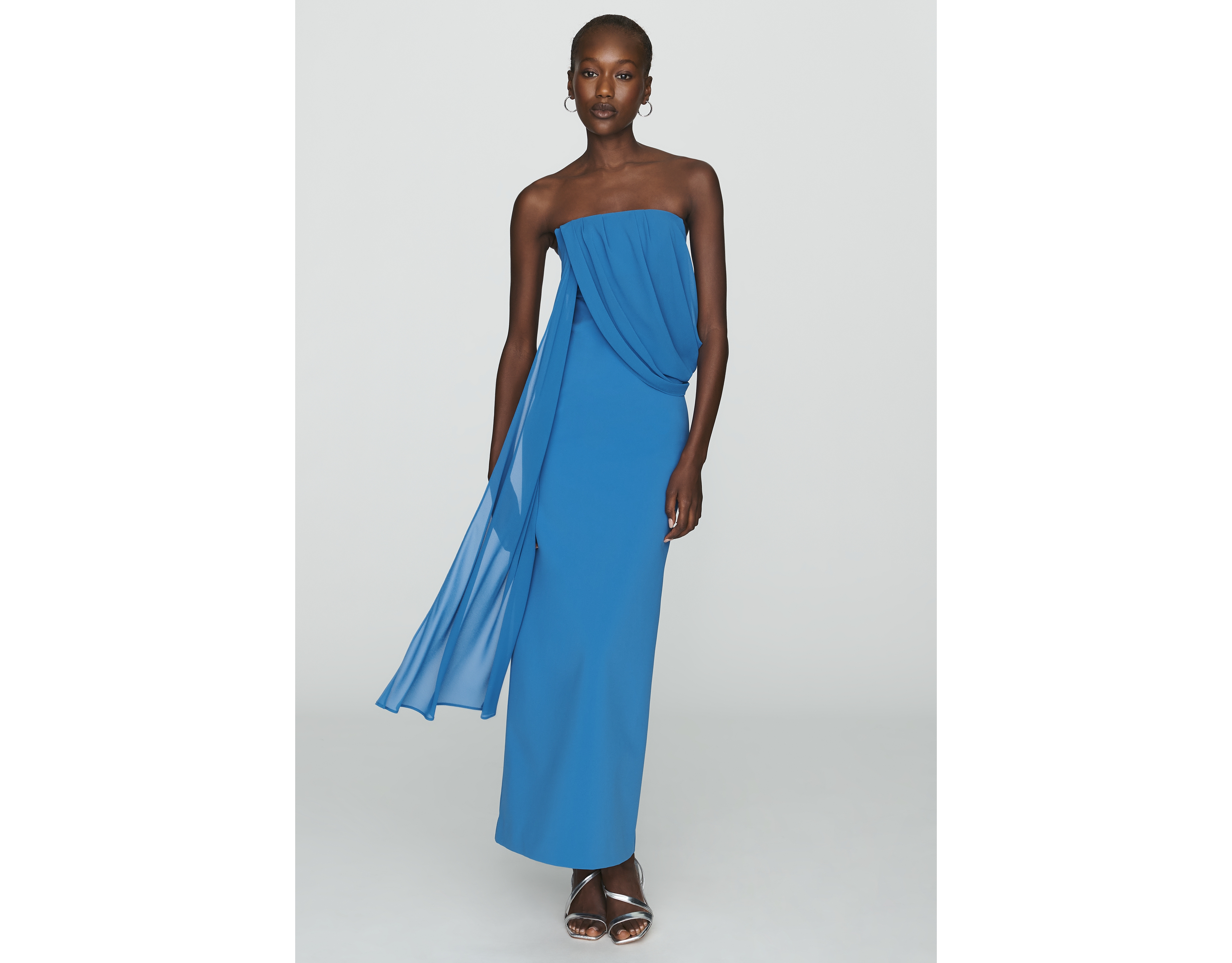 Significant Other Edda Strapless Draped Midi Dress