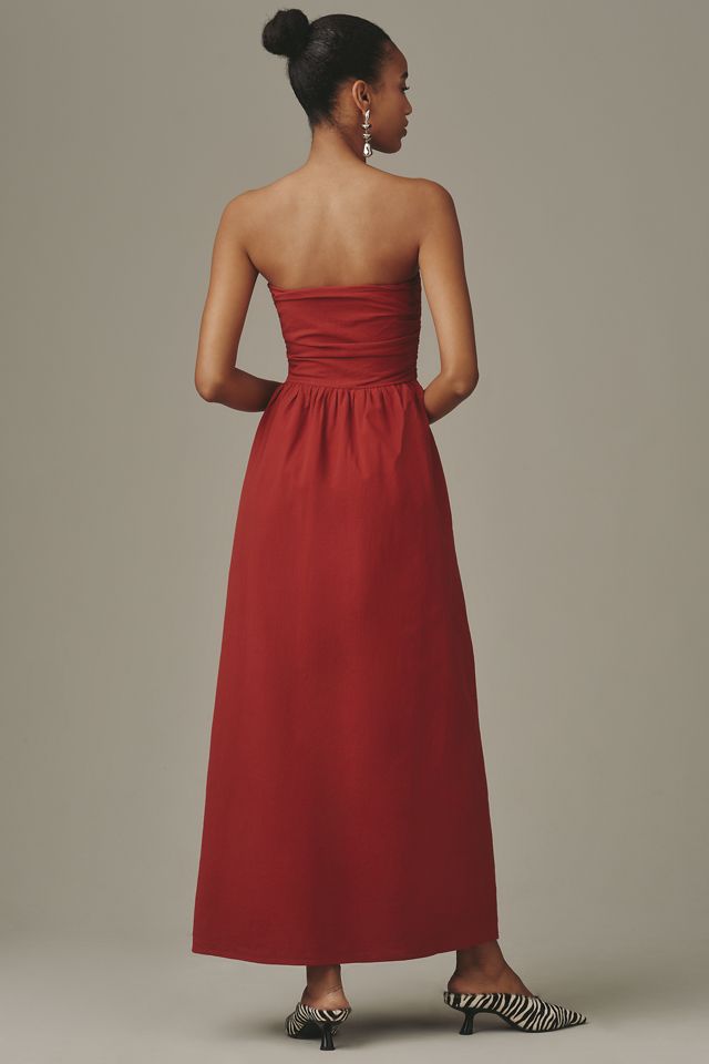 4th & Reckless Mikayla Ruched Strapless Maxi Dress | Anthropologie