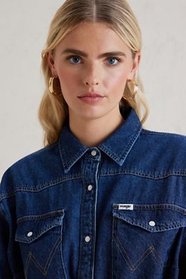 wrangler denim shirt dress