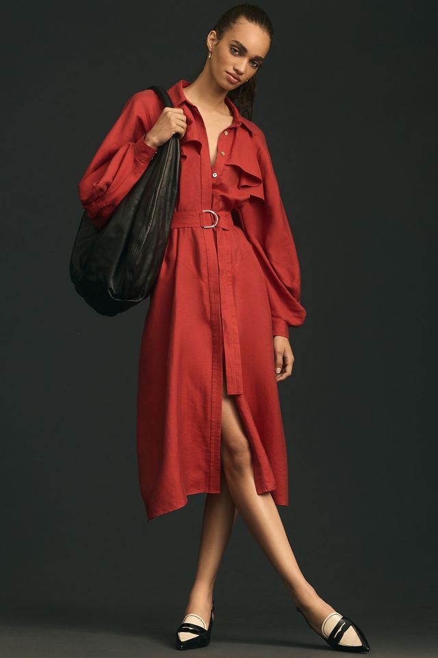 acler lipton shirt dress Twill Paneled Shirt Dress  Lilla P