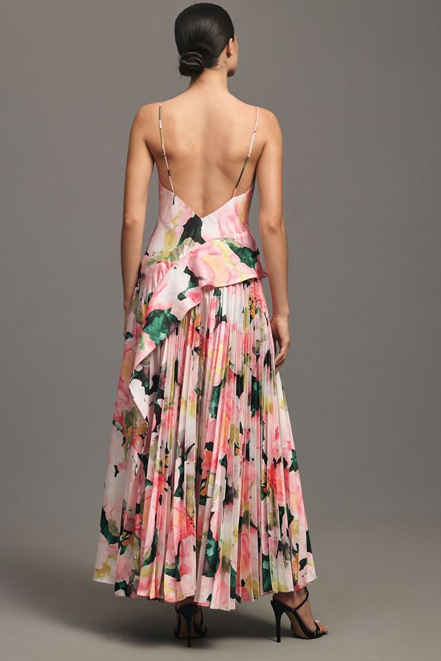 Acler OSullivan Sleeveless Asymmetrical Pleated Maxi Dress #1