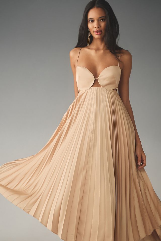 Acler Willcocks Asymmetrical Pleated Midi Dress | Anthropologie