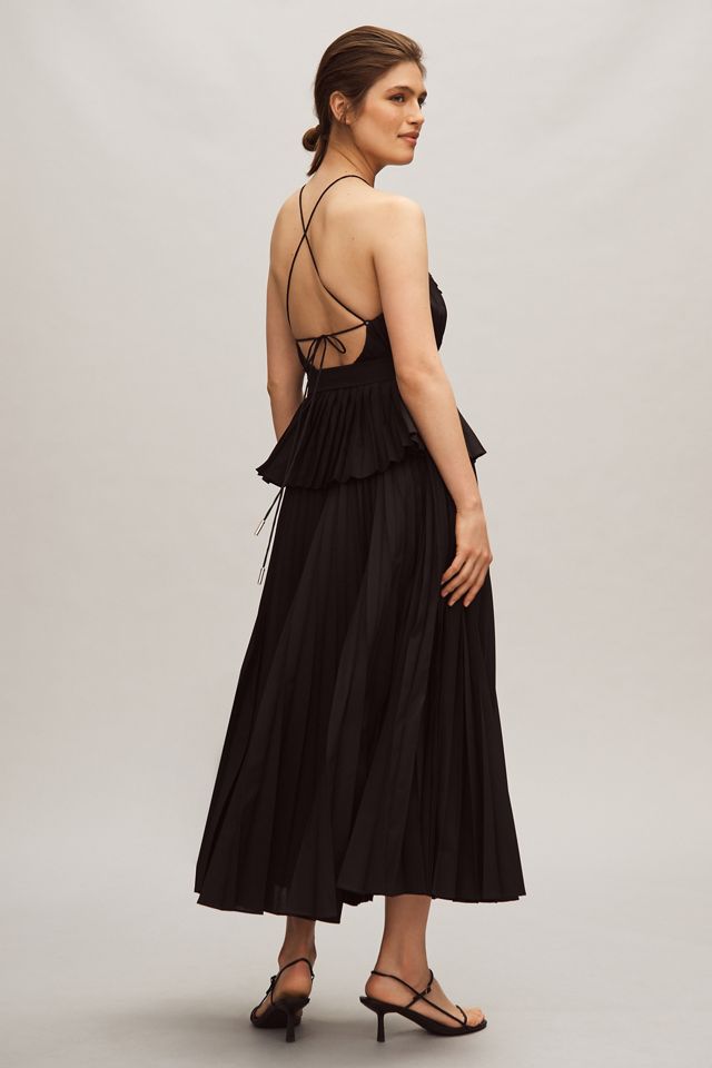 Acler Melton Halter Ruffled Belted Midi Dress | Anthropologie