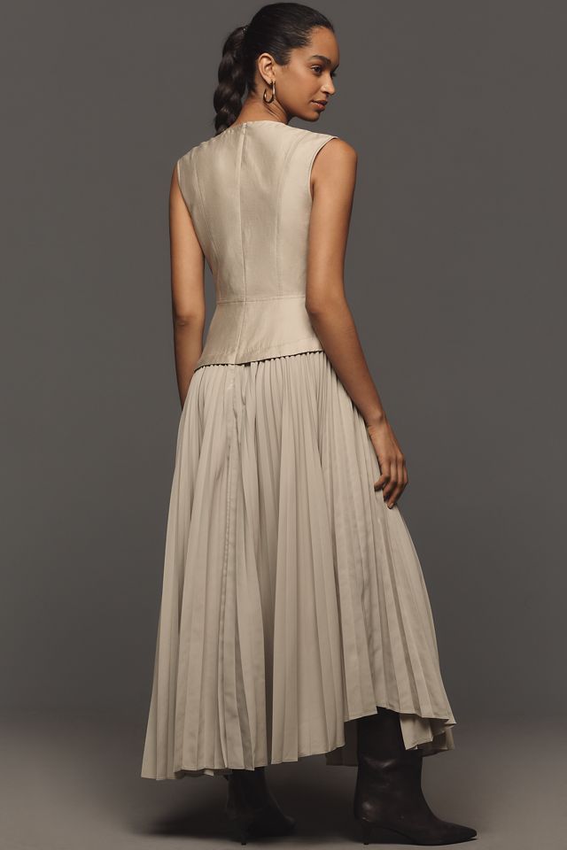 acler ellenbrook maxi dress Buy Acler Ellenbrook Wrap Maxi Stone Grey Dress with Pleated Skirt from  Next USA