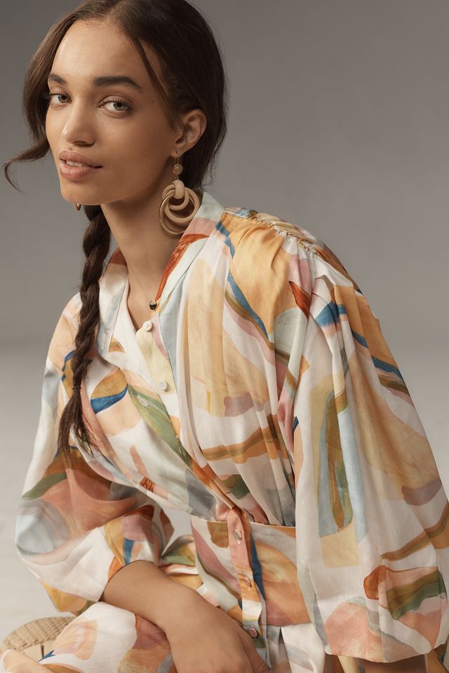 Acler Posthill Linen A-Line Midi Shirt Dress #1