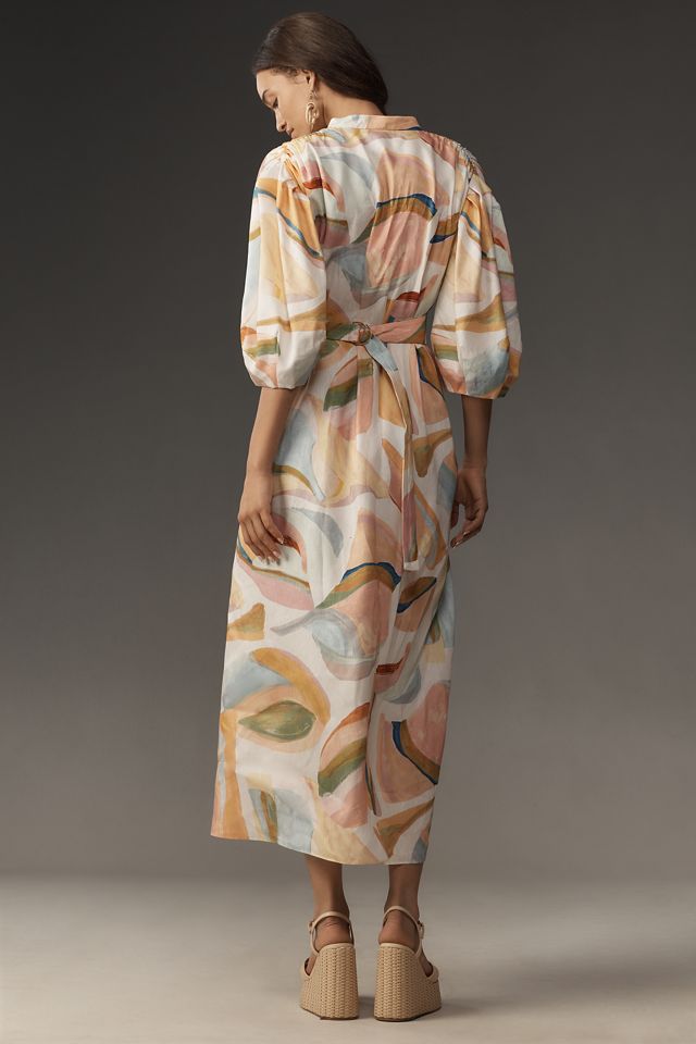 Acler Posthill Linen A-Line Midi Shirt Dress #3