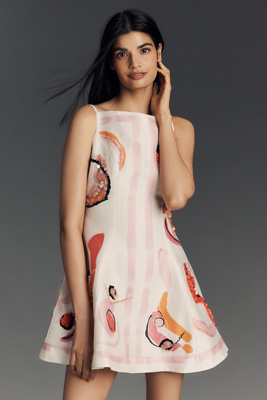 Acler Pennick Linen Blend Mini Dress In Pink