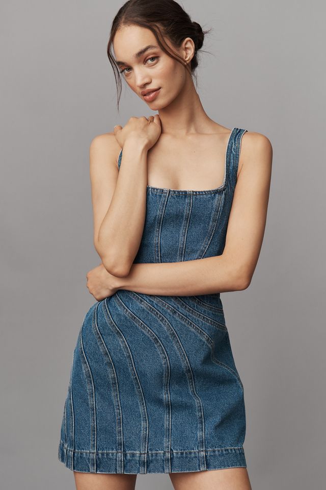 Acler Renhold Sleeveless Seamed Denim Mini Dress #1