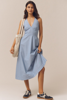 Central Park West Halter Neck Midi Dress | Anthropologie