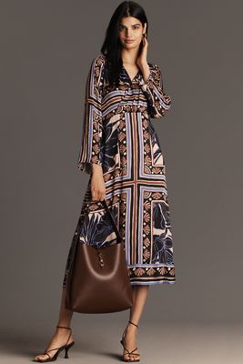 Cental Park West Lilliane Long-Sleeve Midi Dress