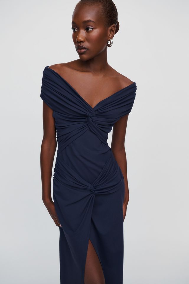 Susana Monaco Twist Off-Shoulder Midi Dress #1