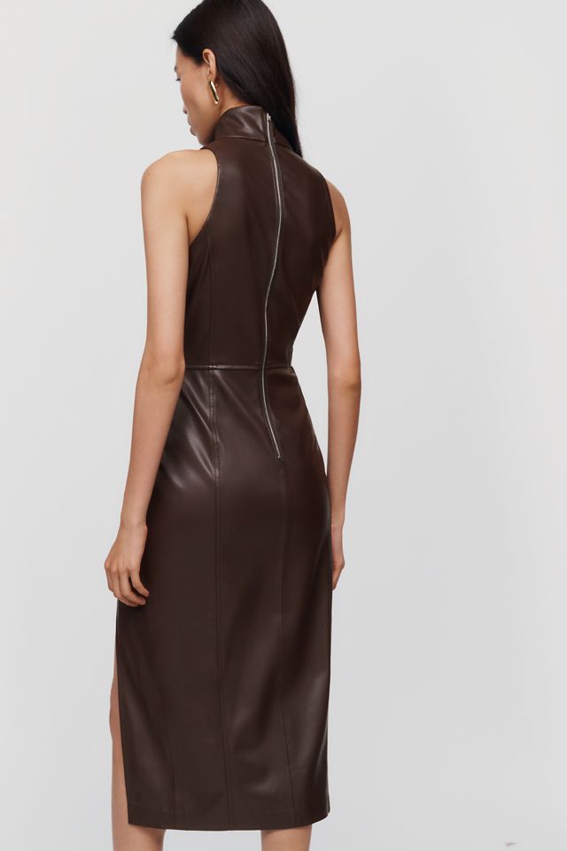 Susana Monaco Faux Leather Midi Dress #2