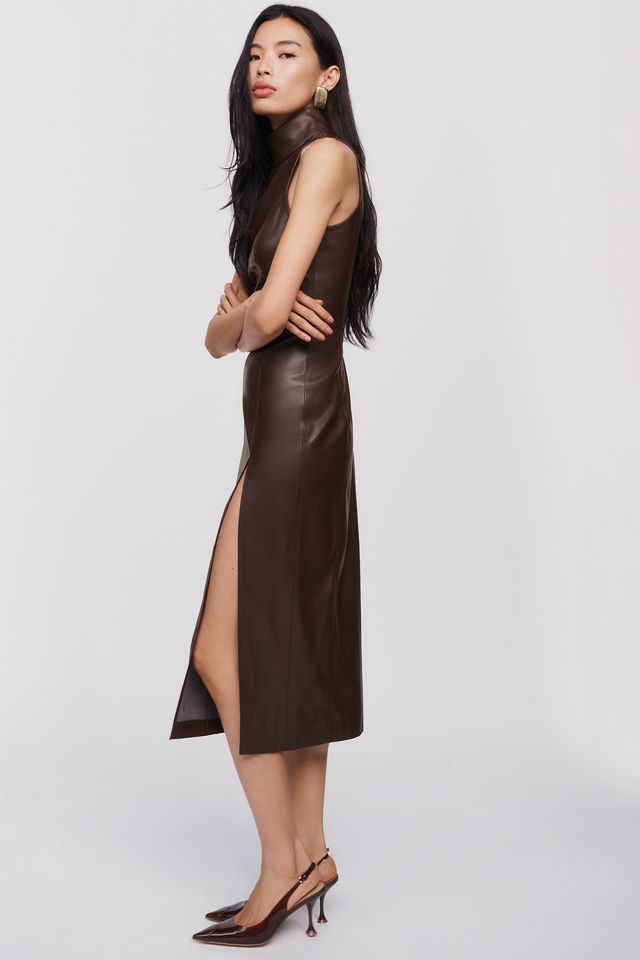 Susana Monaco Faux Leather Midi Dress #3