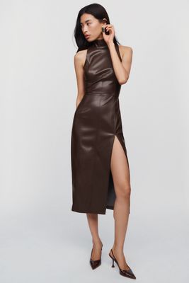 Susana Monaco Faux Leather Midi Dress