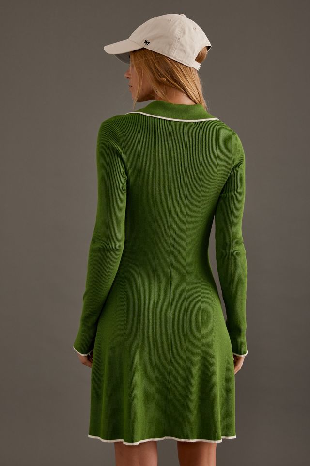 Vestido Midi de Punto con Cremallera Frontal y Manga Larga Luna #2