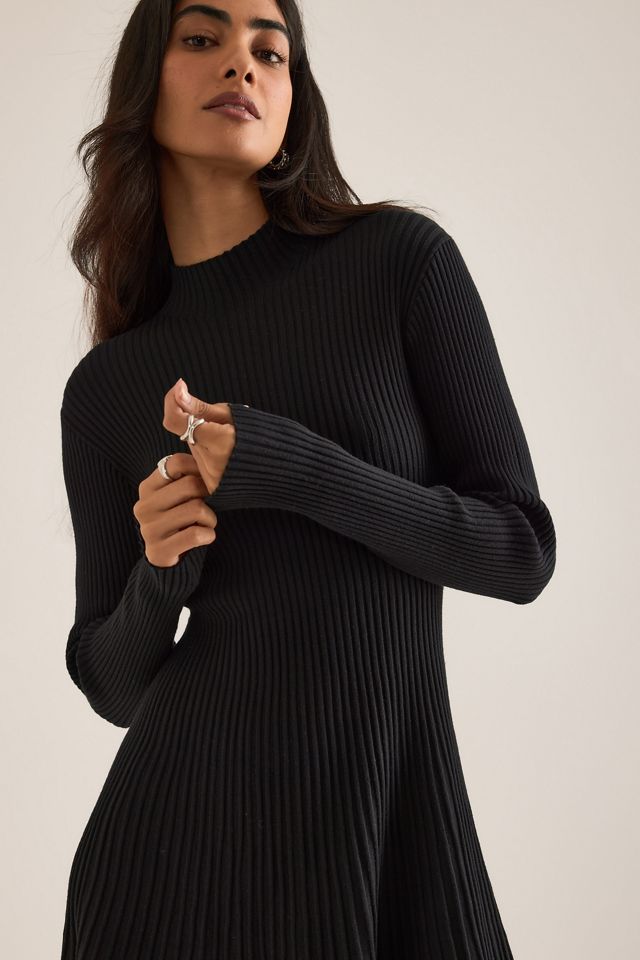 By Anthropologie Rib Knit Long-Sleeve Mini Dress #4