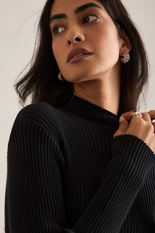 By Anthropologie Rib Knit Long-Sleeve Mini Dress #5
