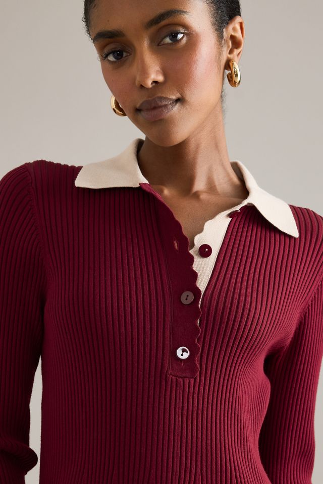 Robe Mini à Manches Longues Côtelée By Anthropologie #4
