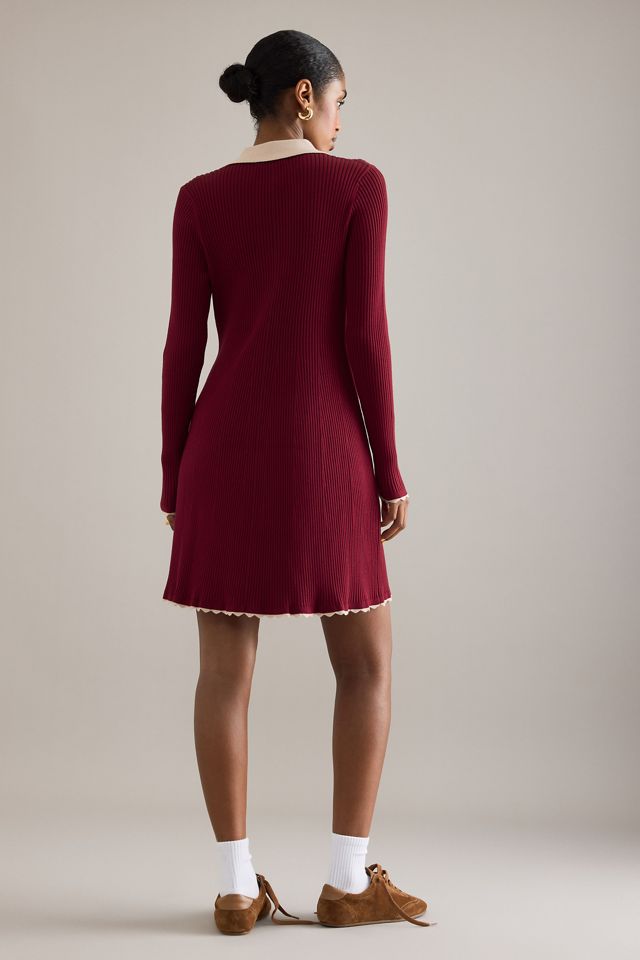 Robe Mini à Manches Longues Côtelée By Anthropologie #1
