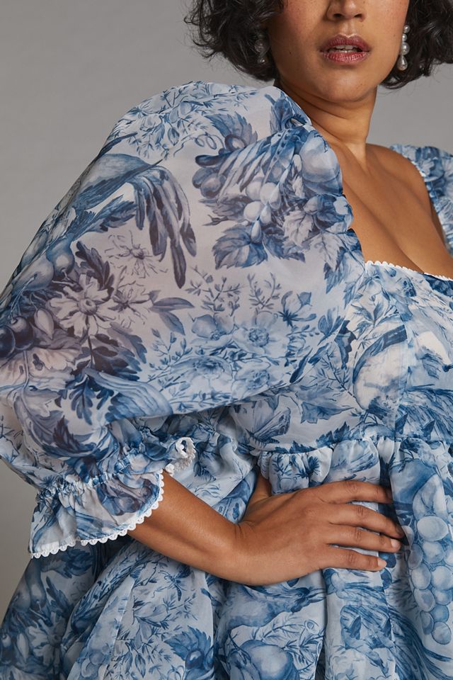 Toile Puff-Sleeved Mini Dress | Anthropologie