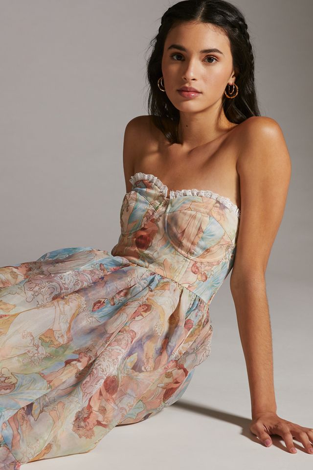 Selkie Corset Puff Midi Dress #1