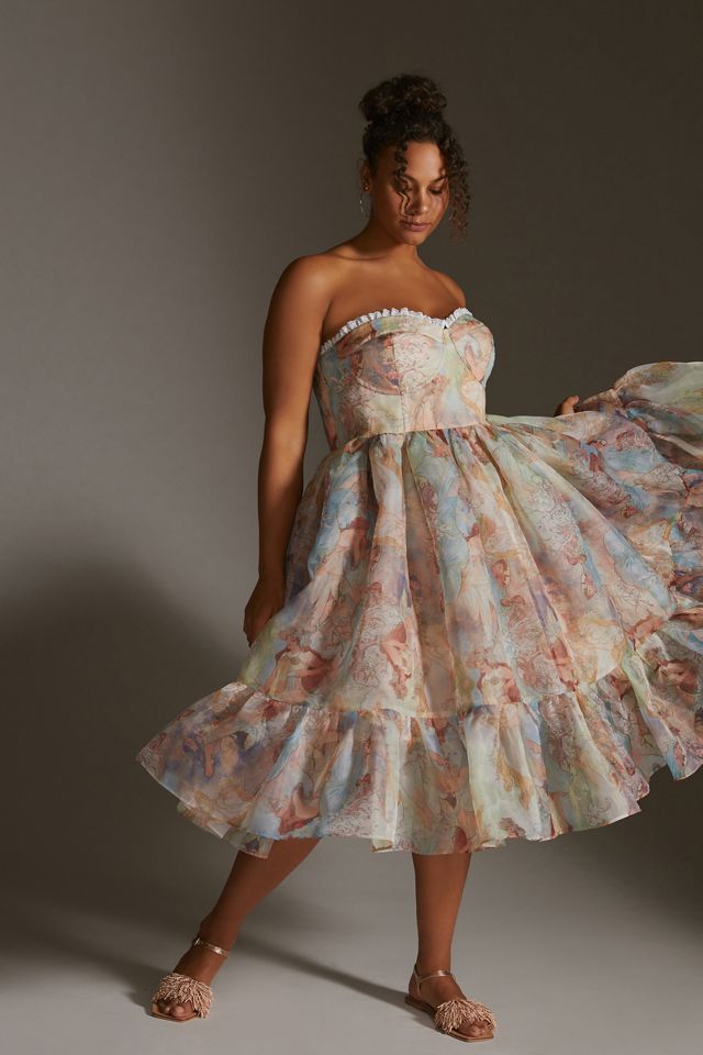 Selkie Corset Puff Midi Dress #3