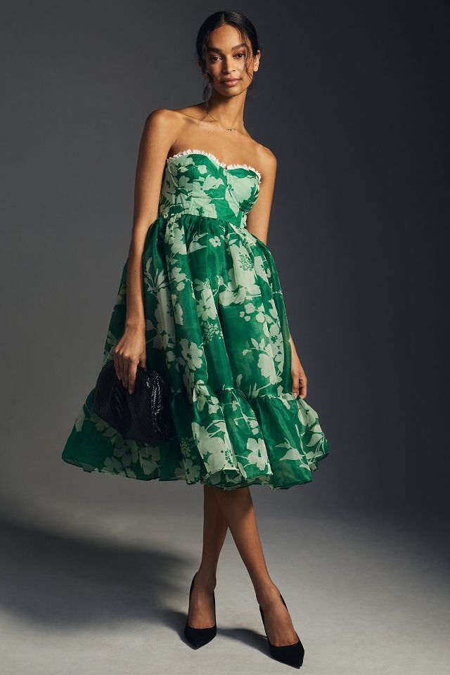 Anthropologie hot sale green dress