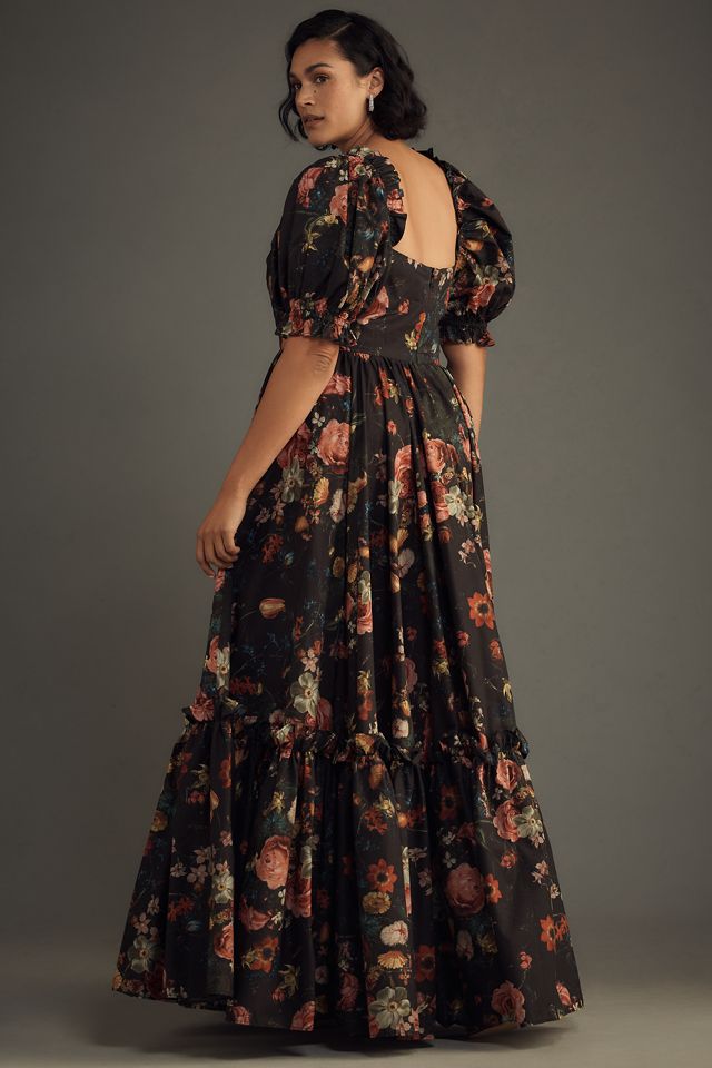 Selkie Plus Puff-Sleeve Tiered Maxi Dress #1