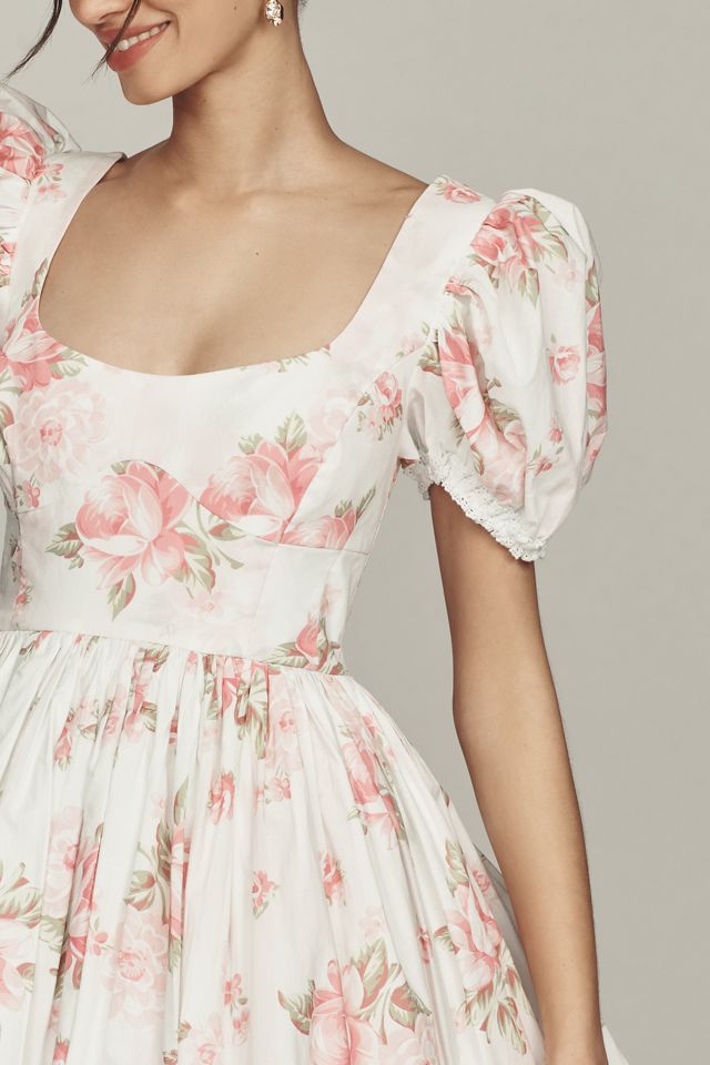 Selkie Sofia Puff-Sleeve Sweetheart Mini Babydoll Dress #1