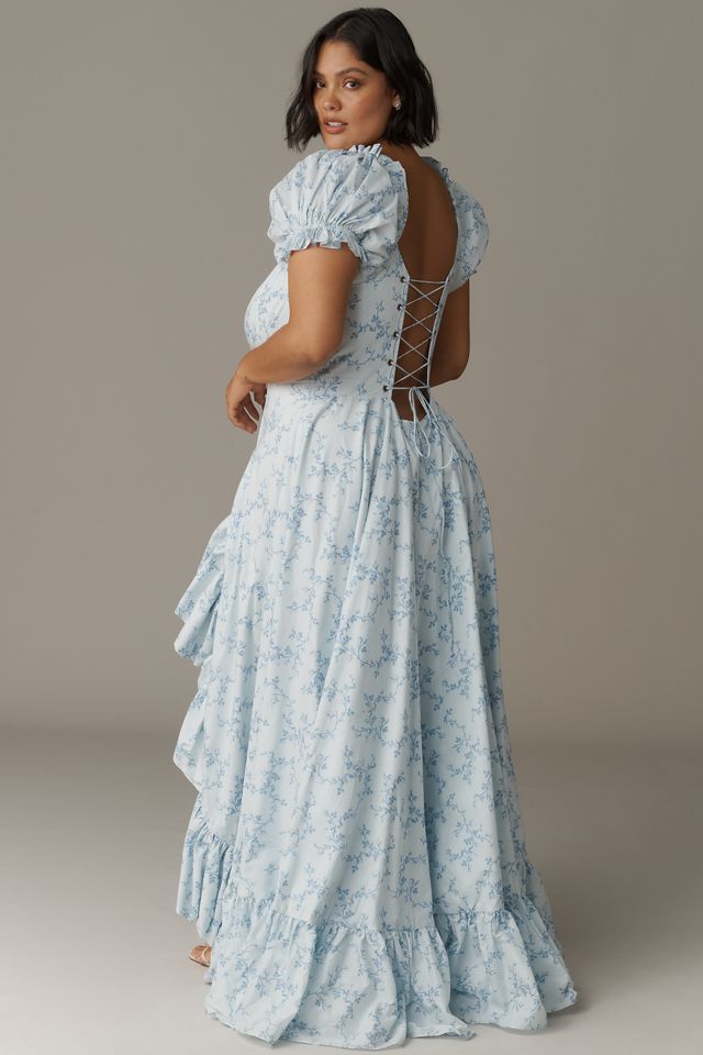 Selkie Foxglove Plus Short-Sleeve Ruffle Maxi Dress #1