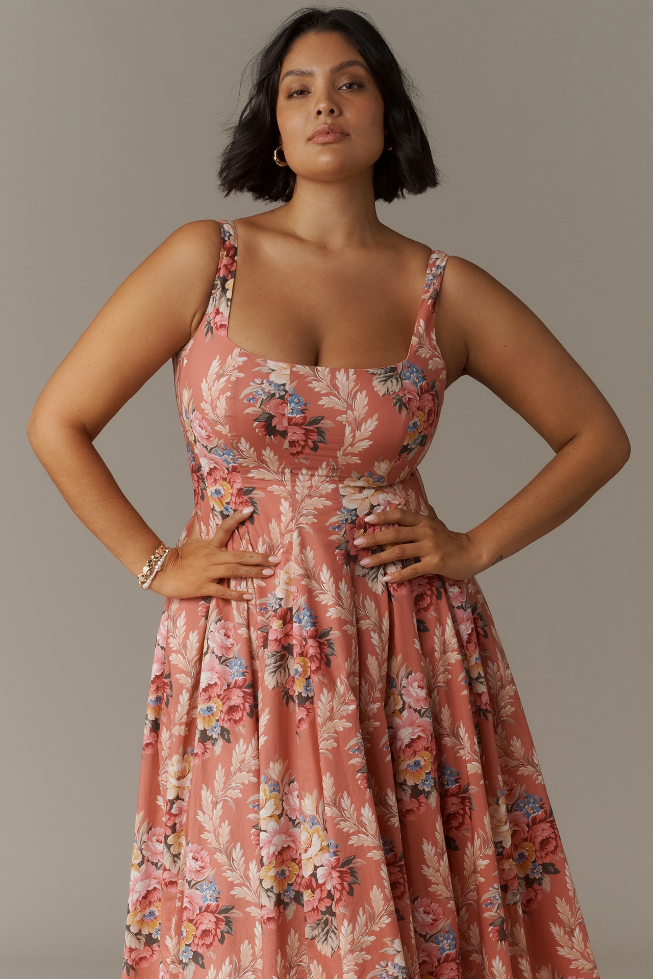 Selkie Plus Sleeveless Square-Neck Midi Dress