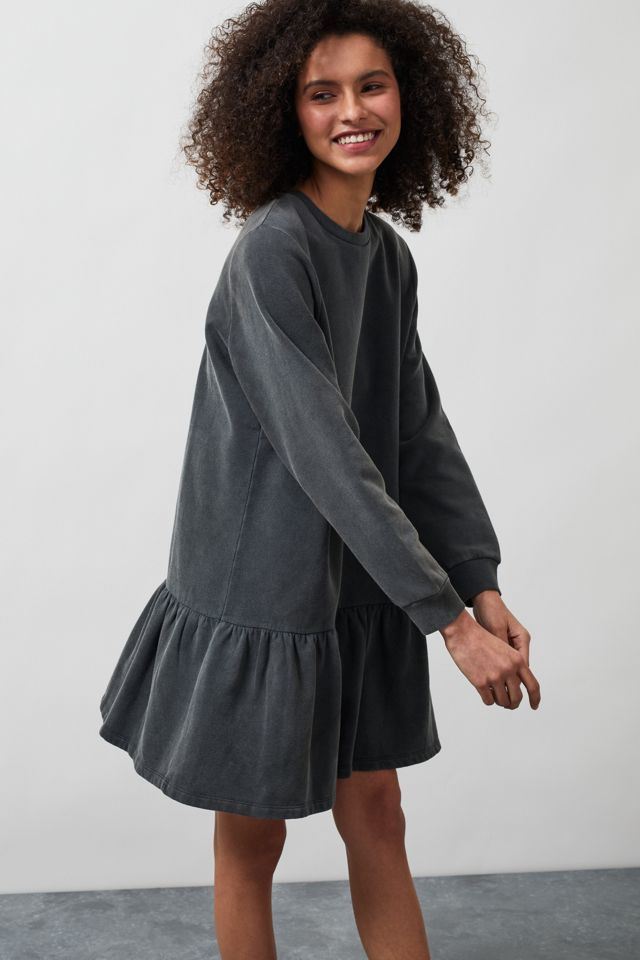 Ruffled Sweatshirt Dress