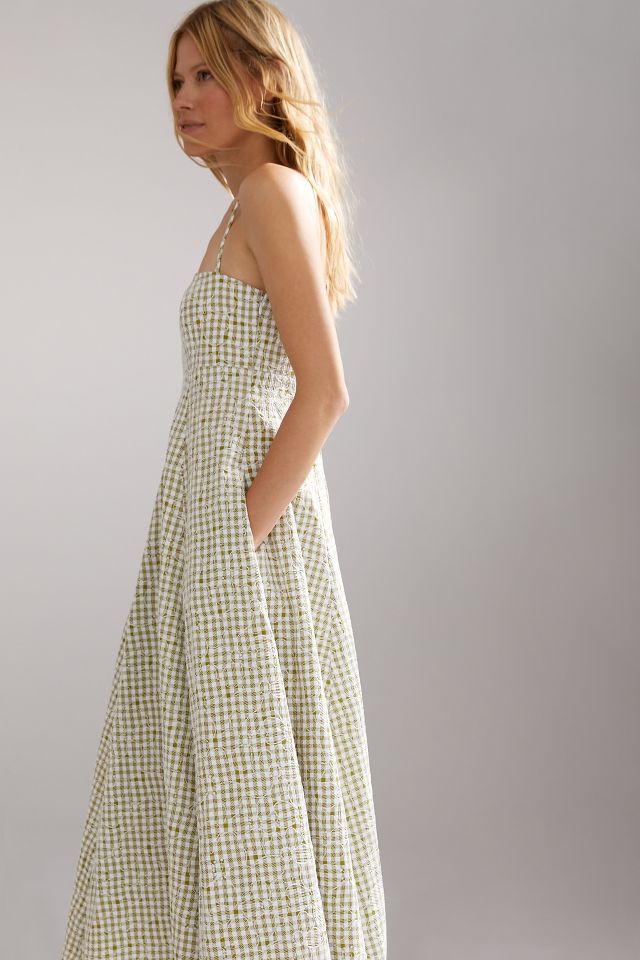 Auguste the label gingham panelled sale maxi dress