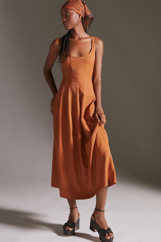 Flax A-Line Midi Dresses