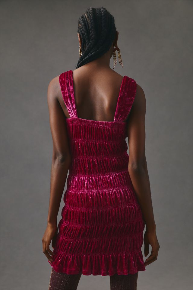 En Saison Ruched Velvet Dress #2