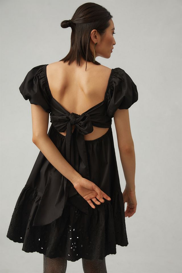 En Saison Puff-Sleeve Babydoll Dress #1