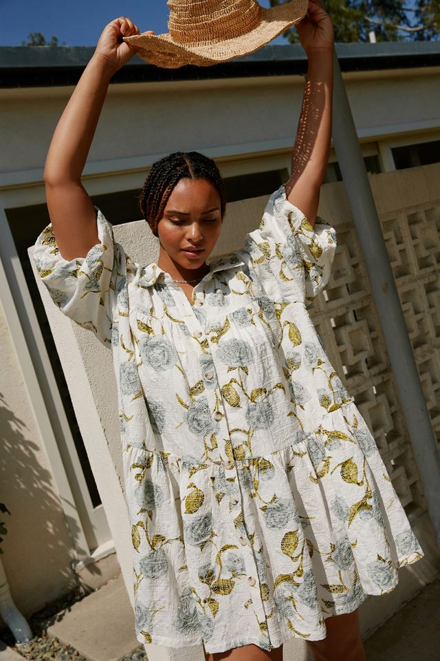 En Saison Puff-Sleeve Shirt Dress #5