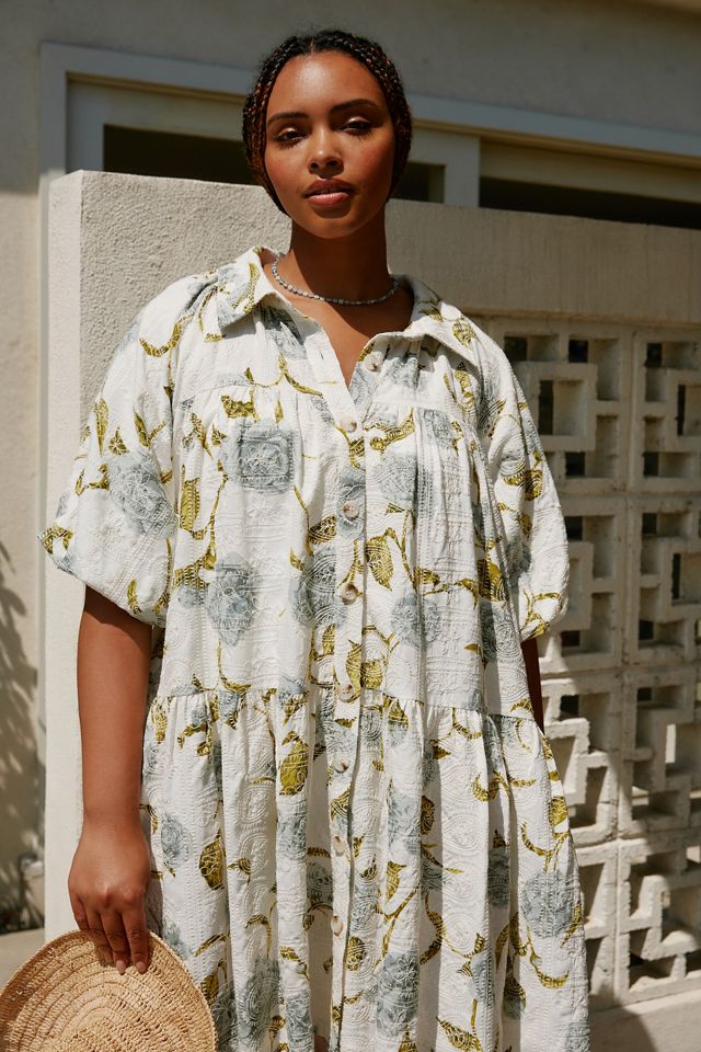 En Saison Puff-Sleeve Shirt Dress #6