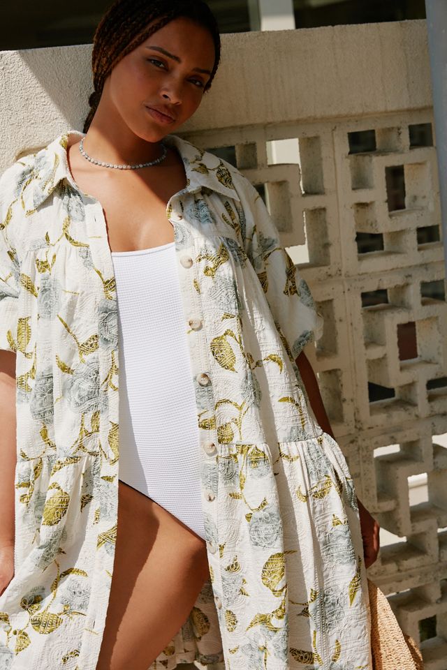 En Saison Puff-Sleeve Shirt Dress #3