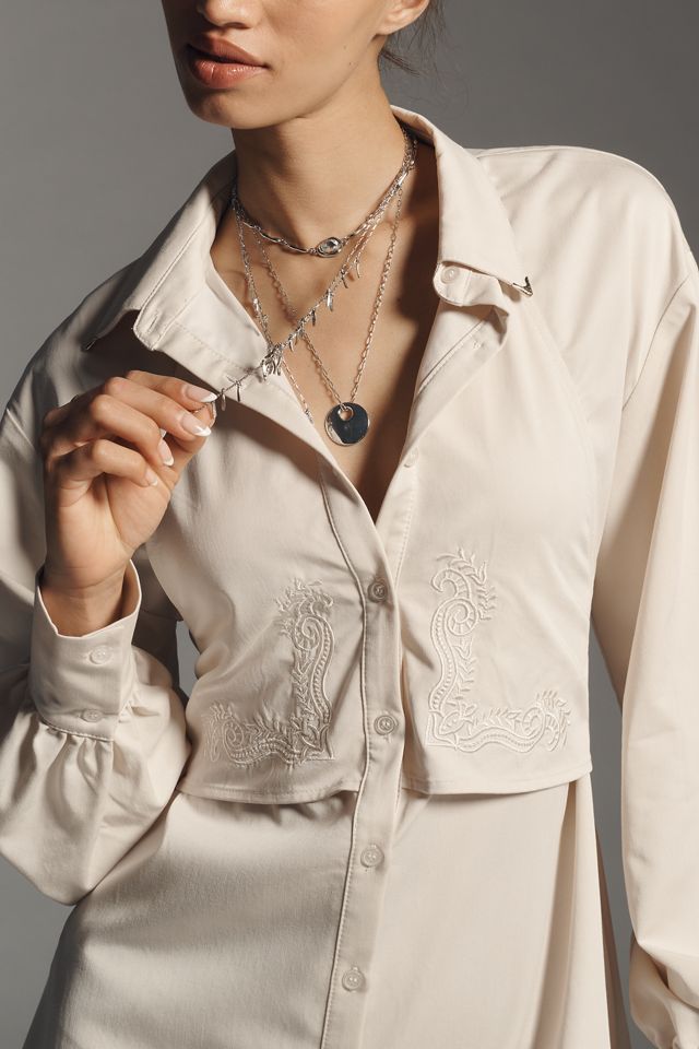 En Saison Addison Long-Sleeve Button-Front Mini Dress #3