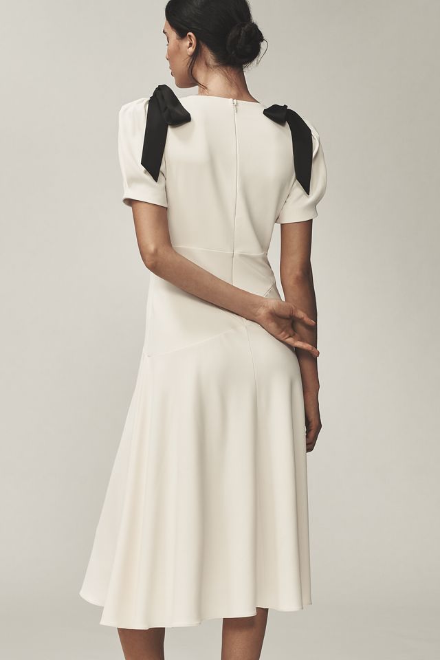 ASTR The Label Celia Puff-Sleeve V-Neck Midi Dress #1