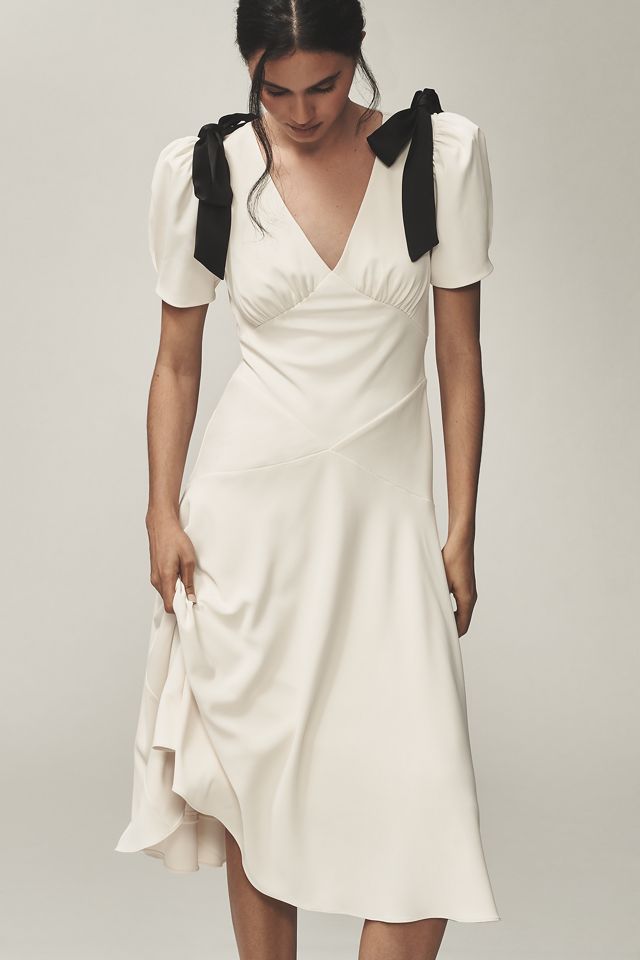 ASTR The Label Celia Puff-Sleeve V-Neck Midi Dress #3