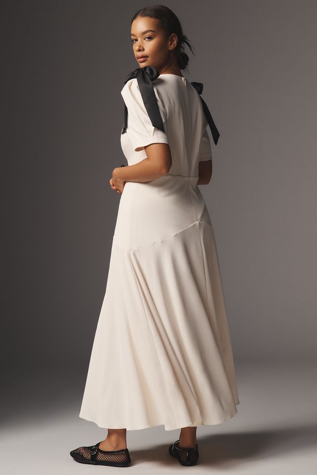 ASTR The Label Celia Puff-Sleeve V-Neck Midi Dress #5