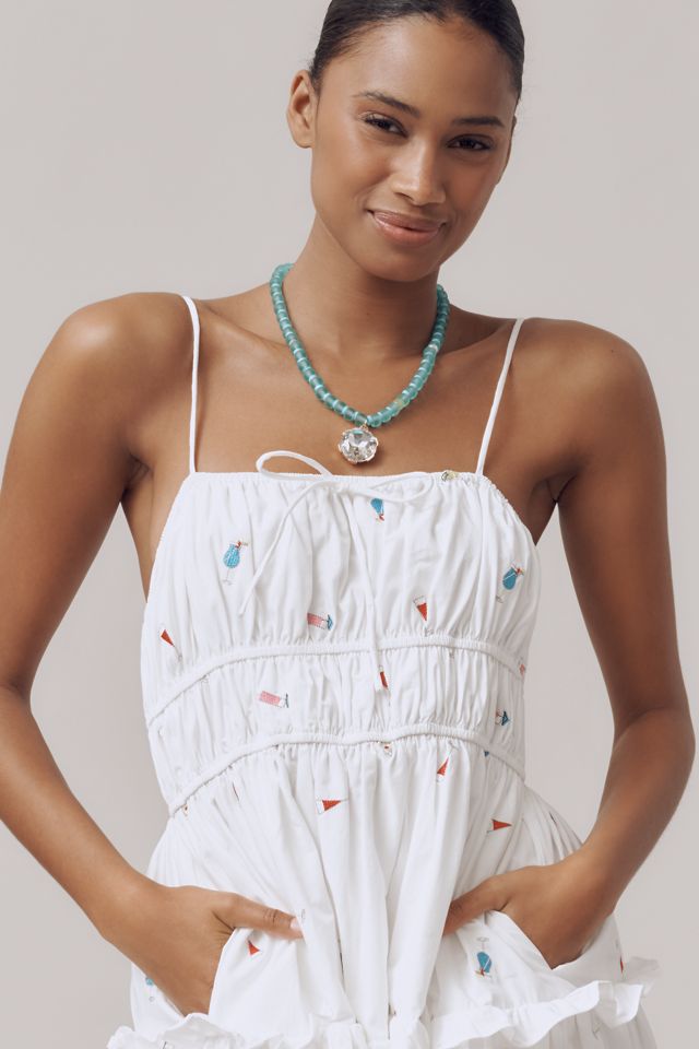 En Saison Nellie Sleeveless Smocked Midi Dress