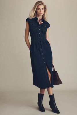 En Saison Eliana Sleeveless Midi Shirt Dress