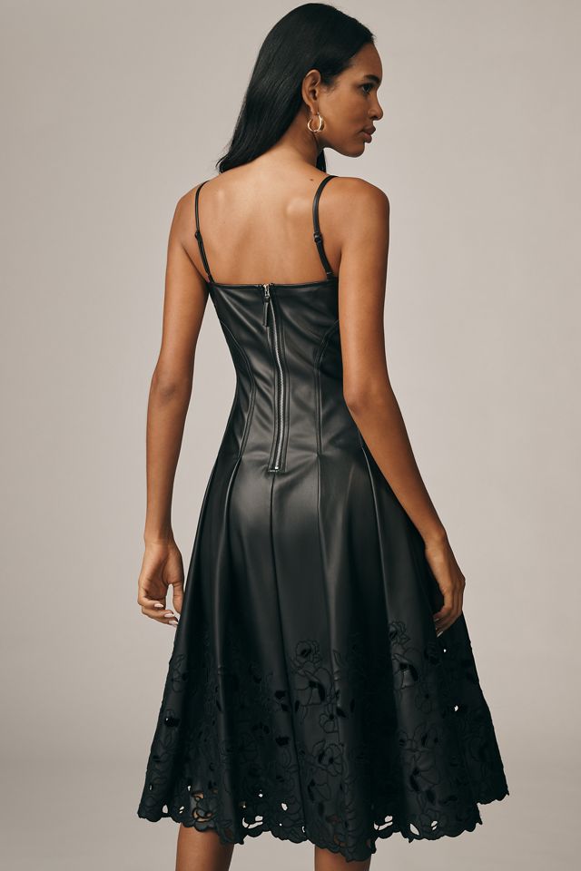 En Saison Nelly Faux-Leather Cutwork Dress #1